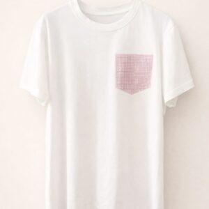T-shirt donna con taschino luminoso rosa