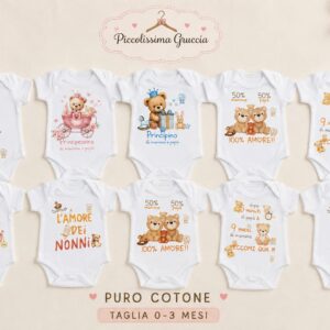 Body neonato puro cotone 0-3 mesi | Vari modelli