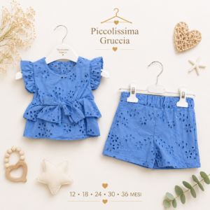 Completo Bimba Sangallo Celeste con Shorts | 12-36 Mesi