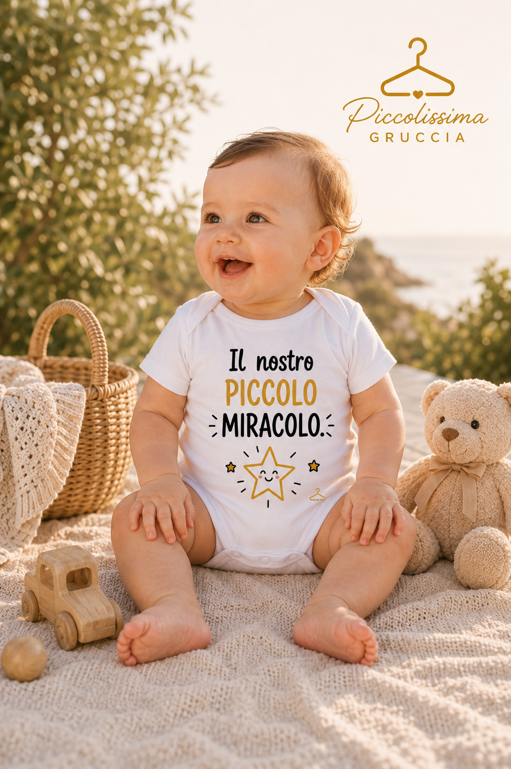 Body Neonato Personalizzato 100% Cotone | Esclusiva Piccolissima Gruccia - immagine 3